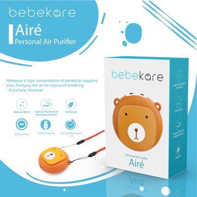 bebekare - Aire Personal Air Purifier Ionizer - เครื่องฟอกอากาศส่วนบุคคล เครื่องฟอกอากาศเเขวนคอ เครื่องฟอกอากาศพกพาชนิดไอออน เครื่องฟอกอากาศสำหรับเด็ก