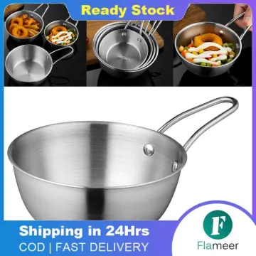 Stainless Steel Camping Travel Bowl with Handle Food Bowl Convenient Soup  Dish Multipurpose for Outdoor Meal Prep, Serving, Baking Size L