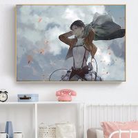 Sumanssa Levi Ackerman Shingeki No Kyojin อะนิเมะโปสเตอร์ผ้าใบ Wall Art ตกแต่งพิมพ์สำหรับหอพัก,บ้านและห้องนอนภาพวาดที่ทันสมัย