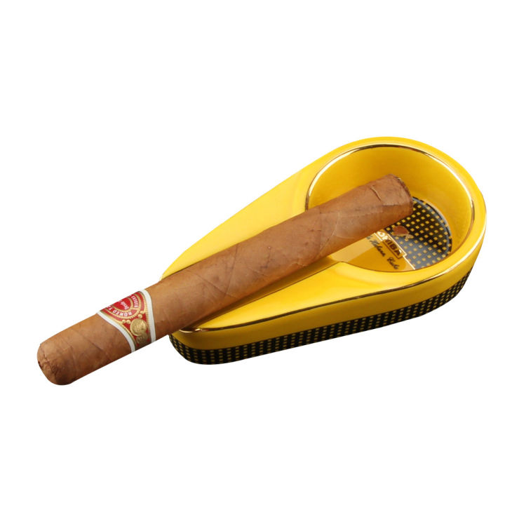 ซิการ์ที่เขี่ยสร้างสรรค์แฟชั่นแบบพกพาซิการ์อุปกรณ์สูบช่องเดียวเซรามิกที่เขี่ยหิมะ