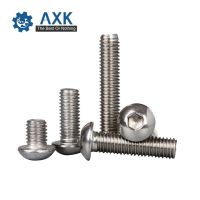 AXK  M3 M4 M5 Hexagon socket button head screws 304 stainless steel round head cap screw Mushroom Head Hex Screws Nails Screws  Fasteners