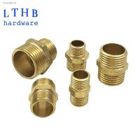 ☜▤ Brass Hex Nipple Fitting Pipe Connector Quick Adapter Male To Male 1/8 1/4 3/8 1/2 Reducing Connector for Hose Connection