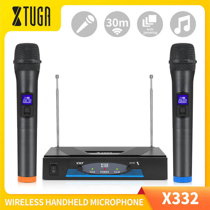XTUGA X332 VHF Wireless Microphone System With 2 Handheld Wireless