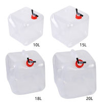 1020L Foldable Camping Water Canisters with Tap BPA-free PVC Water Storage Bag Water Bucket Outdoor Hiking Drinking Water Tank