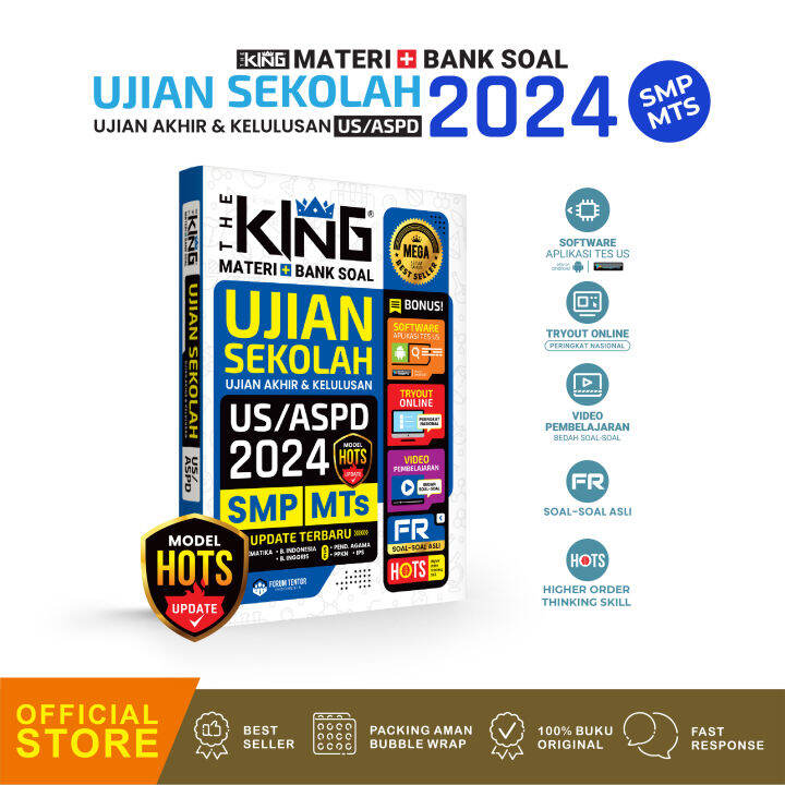 BUKU UJIAN SEKOLAH AKM SMP 2024 THE KING MATERI BANK SOAL UJIAN SEKOLAH ...