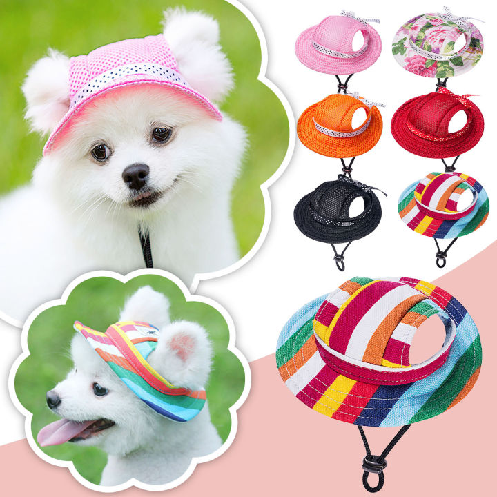 Princess Pet Cap Round Brim Dog Visor Hat Summer Outdoor Dog Breathable Sun  Protection Cap Dog Balloons for Birthday Party Dog Birthday Clothes Dogs