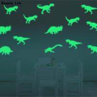 ZZOOI 9PCS/Pack Dinosaur Glow In The Dark Wall Stickers Luminous Home Decor Decal Baby Kids Room Fluorescent Stickers