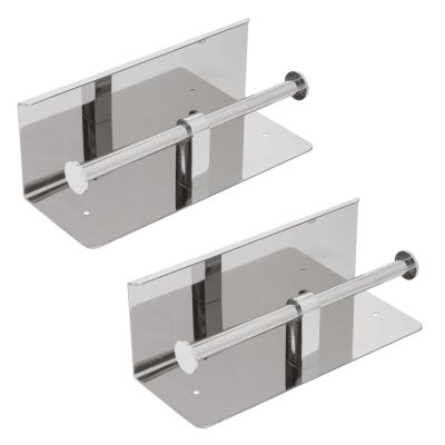 2X Double Toilet Paper Holder with Phone Shelf, Dual Roll Paper Dispenser with Shelf,Toilet Tissue Roll Holder with Rack