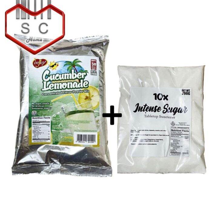 SC Injoy Cucumber Lemonade Unsweetened Powdered Drink 200g Bundled with