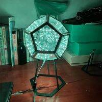 Infinite Dodecahedron ไฟกลางคืนคริสต์มาสฮาโลวีนปาร์ตี้ตกแต่งไฟ Led ที่มีสีสันสร้างสรรค์ศิลปะสุดเจ๋งไฟ