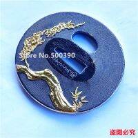 Very Beautiful Alloy Tsuba Guard For Japanese Sword Samurai Katana Part W Pine Tree Crane