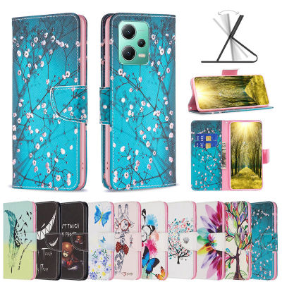 เคสหนังฝาพับรูปการ์ตูนสีแบบกระเป๋าสตางค์สำหรับ Xiaomi Redmi Note 13 12 Pro Plus 5G Note13 Redmi A2 + A2 A1 Plus Redmi 12 12C ฝาปิดมีช่องใส่บัตรโทรศัพท์