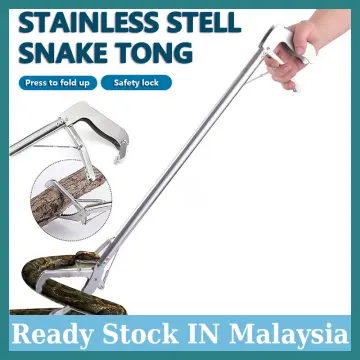 Snake Hook Stainless Steel Black Adjustable Long Handle Catching Tools Trap  Tong