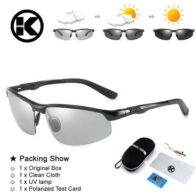 Men Driving Polarized Photochromic Sunglasses Aluminium Magnesium Men Chameleon Glasses Men Sunglasses Professional Driving Night Vision Goggles xy2