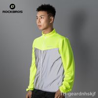 【hot】♧  ROCKBROS Windproof Breathable Reflective Polyester Jacket Safety Sleeveless MTB Road Jersey Cycling