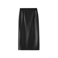 Seoulish Autumn Winter PU Faxu Leather Women Mi-long Wrap Skirts 2021 New High Waist Female Sheath Pencil Back Split Sexy Skirt