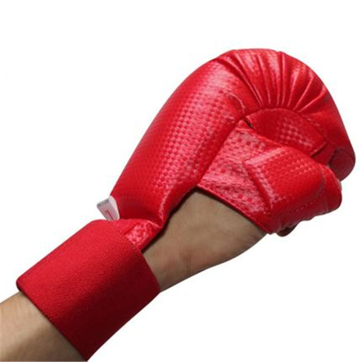 ถุงมือมวยครึ่งนิ้วคาราเต้สำหรับถุงมือ-mma-เพื่อการฝึกเทควันโดต่อยมวยใหม่
