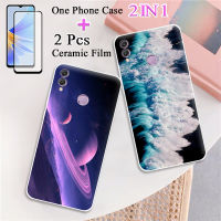 2 IN 1เพื่อเป็นเกียรติ8X กรณีนิ่ม TPU ซิลิโคนทาสีเคสโทรศัพท์ที่มีฟิล์มกันรอยกันกระแทกโค้ง