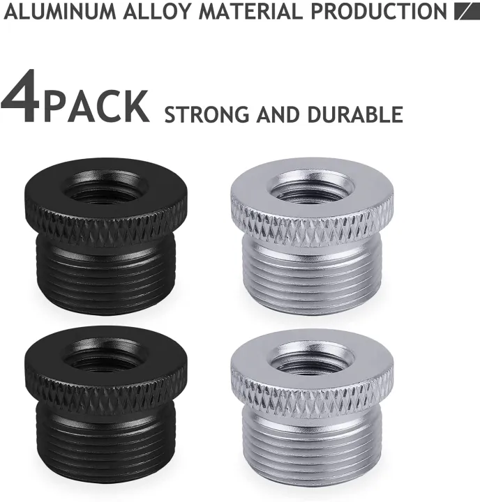 4 Pack Screw Thread Adapter, 5/8" Male to 3/8" Female Mic Screw for