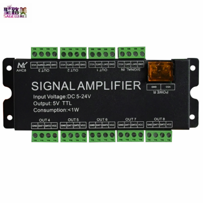 DC 5V-24V 8 channel LED Amplifier 12V 8CH Repeater TTL signal Output For Full color IC WSB1903 LED Strip Light Tape