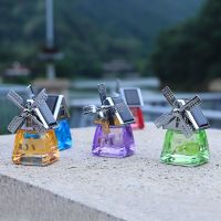 【DT】 hotCar Air Perfume Beautiful Car Dashboard Air Freshener Windmill Design Interior Decoration Solar Aromatherapy Diffuser !