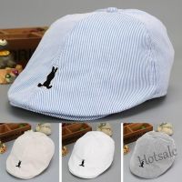 【hot sale】❈ C05 Cute Striped Kids Beret Hat Cotton Baby Beanie Cap Baseball Hats