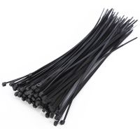 100 x Thin Black Cable Tidy Ties Zip Ties Cord Strap Wrap 200mm x 3mm Cable Management