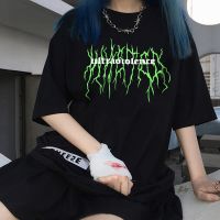 เสื้อแฟชั่น Punk Gothic เสื้อยืดหลวมฤดูร้อน Streetwear Harajuku Cool Unisex แขนสั้นเสื้อ T พิมพ์ Vintage หญิง Tshirt HipHop