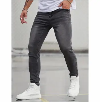 Shop Pants Men Skinny Jeans Grey Fit with great discounts and