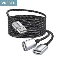 USB ไปยังสายต่อขยาย USB 2หัวฮับพอร์ต3USB 4ตัวอะแดปเตอร์ OTG ข้อมูลพลังงานเครื่องแปลง3USB ขยาย Kabel PC 1เมตร