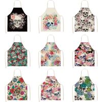 Funny Aprons Halloween Art Skull Adult Kitchen Apron Dinner Party Cooking Apron Cozinha Tablier Cuisine Pinafore Children