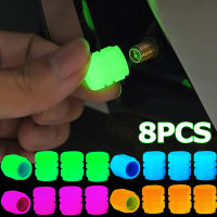 8Pcs Luminous Valve Caps Fluorescent Night Glowing รถรถจักรยานยนต์จักรยานจักรยานล้อยาง Hub Luminous Valve Stem Caps Decors