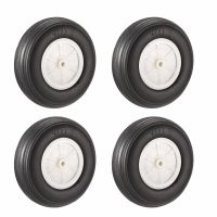 UXCELL Hot Selling 4pcs 100mm Dia. 30mm Thick White Plastic Hub Black Foam Wheel Toy Car Wheel for RC Remote Control Airplane