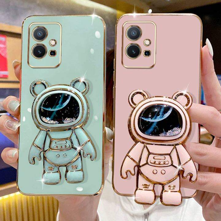 andyh-phone-case-vivo-y75-5g-t1-5g-iqoo-z6-5g-y55-5g-y33s-5g-6dstraight-edge-plating-quicksand-astronauts-who-take-you-to-explore-space-bracket-soft-luxury-high-quality-new-protection-design