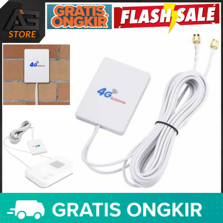 (BERKUALITAS) Antena Eksternal 3G 4G LTE 28dBi SMA Connector 3 Meter