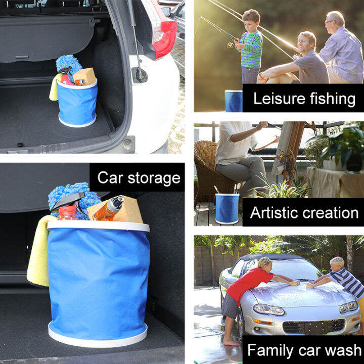 11l-large-capacity-folding-car-wash-bucket-multi-purpose-outdoor-fishing-storage-travel-folding-water-bucket