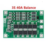 เครื่องชาร์จแบตเตอรี่ลิเธียมลิเธียมไอออน3S/4S 40A/60A แผ่นป้องกัน18650 BMS สำหรับมอเตอร์เจาะเพิ่ม/สมดุล11.1V/12.6V/14.8V/16.8V