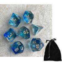 【LZ】 Polyhedral 7-morrer dados semi-transparente conjunto completo de 4 6 8 10 12 20 para dragão e dungeon jogo dice magia a reunião