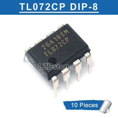 10ชิ้นจุ่ม TL072CP-8 TL072CN DIP8 TL072จุ่ม JFET การปฏิบัติงานแบบคู่ IC แอมป์ของแท้ใหม่
