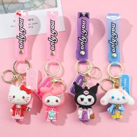 Kawaii Sanrio Keychain Cute Cartoon Hello Kitty Keychains KT Cat Car Key Ring Backpack Pendant Ornaments Jewelry Holiday Gifts