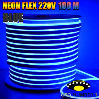 LED Neon Flex LED ไฟเส้น ประดับตกแต่งแม้ในบ้าน หรือนอกบ้าน ไฟบ้าน ไฟรถ กันน้ำ ทนแดด ทนฝน (100 เมตร) คุ้มค่าที่สุดแถมปลั๊ก 5เส้น  white BLUE