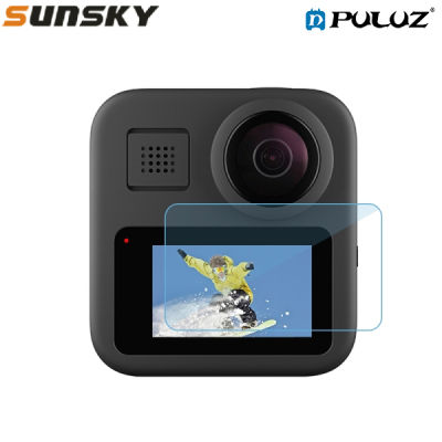 Sunsky จอ LCD GoPro Max PULUZ 2ชิ้นปกป้องหน้าจอฟิล์มกระจกเทมเปอร์9ชม. 2.5D 2