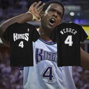 NBA Kings 4 Chris Webber White Men Jersey