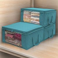 Large Capacity Clothing Storage Box Foldable Non Woven Fabric Quilts Clothes Organizer Case with Zipper Organiseurs De Rangement