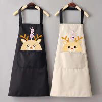 Hand Towel Apron Waterproof Stain Oil-Proof Pinafore Home Kitchen Cooking Waist Creative Cute Hanging Neck Towel Apron Aprons