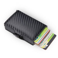 【CW】Rfid Blocking Protection Men Id Credit Card Holder Wallet Leather Metal Aluminum Business Bank Card Case CreditCard Cardholder