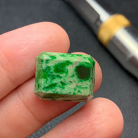 หัวแหวน จี้ เหลี่ยมมรกต หยกพม่า แท้ กานชิน เขียว ขาว เนื้อถั่ว Natural Burma Jadeite Jade A type จิวเวลรี่ เครื่องประดับ