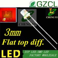 Indicator2.0 Led Gratis Ongkir 2.2V สีแดงแบบกระจายแสง3มม. ปรับแต่งได้ไดโอด Led ด้านบน620-625nm แบบจุ่มสีแดง (CE &amp; Rosh)