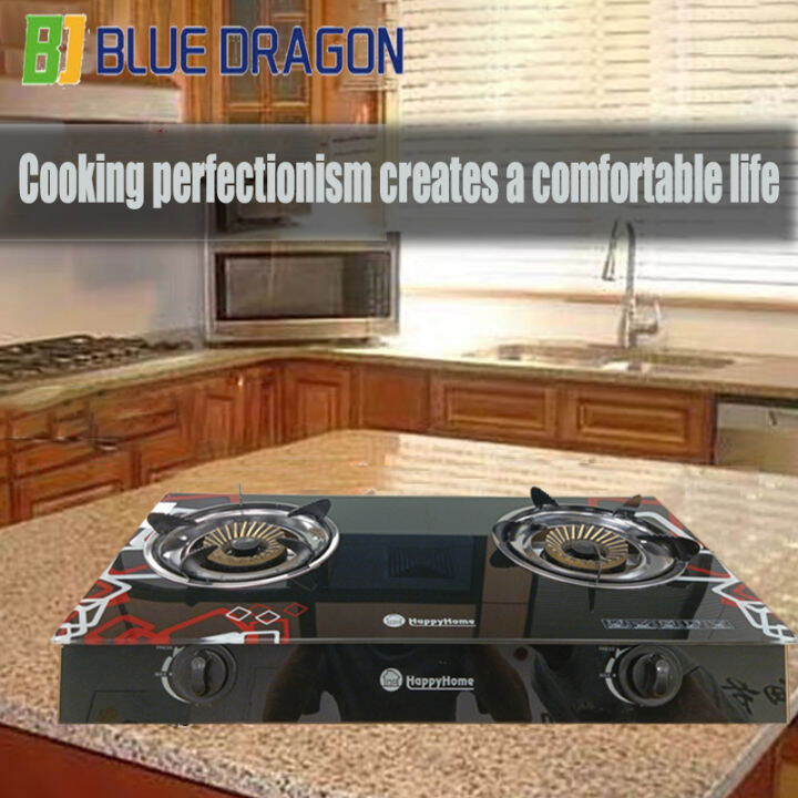 Best Quality gas stove double burner heavy duty tempered glass top