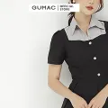 [FREESHIP 0Đ]Đầm nữ ly tùng phối cổ GUMAC mẫu mới DB526 Chất Liệu Vải BỐ GÂN form cơ bản style công sở. 
